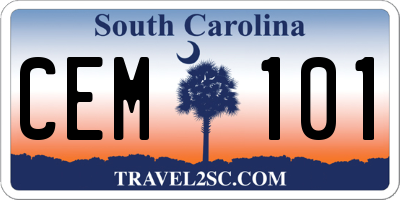 SC license plate CEM101