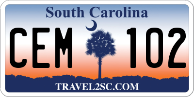 SC license plate CEM102