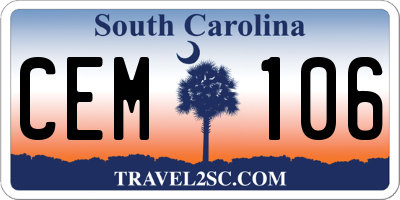 SC license plate CEM106