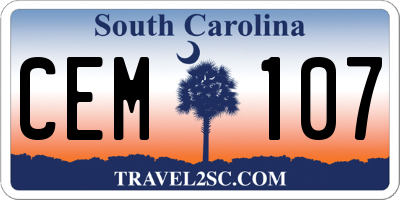SC license plate CEM107