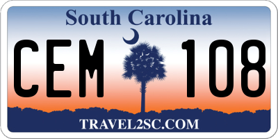 SC license plate CEM108