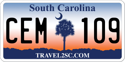 SC license plate CEM109