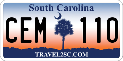 SC license plate CEM110