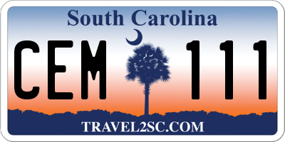 SC license plate CEM111