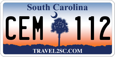 SC license plate CEM112