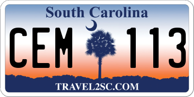 SC license plate CEM113