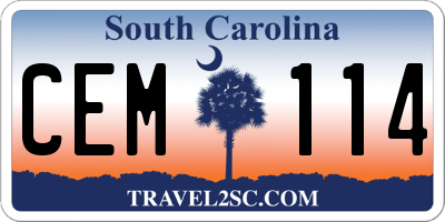 SC license plate CEM114