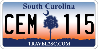 SC license plate CEM115