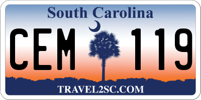 SC license plate CEM119