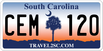 SC license plate CEM120