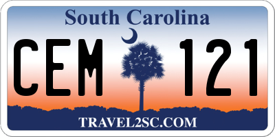SC license plate CEM121