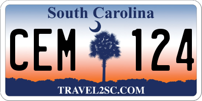 SC license plate CEM124