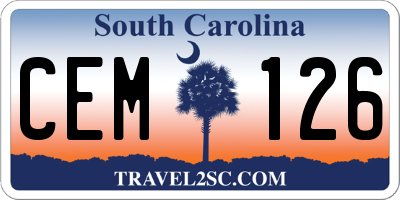 SC license plate CEM126