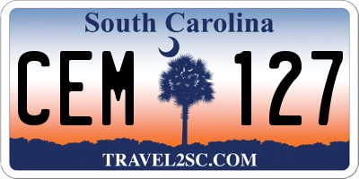 SC license plate CEM127