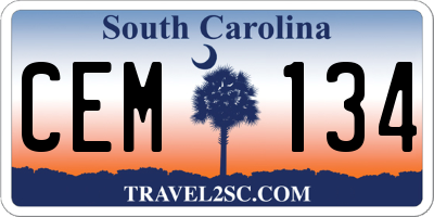 SC license plate CEM134