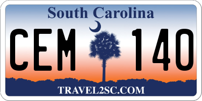 SC license plate CEM140