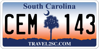 SC license plate CEM143