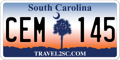SC license plate CEM145