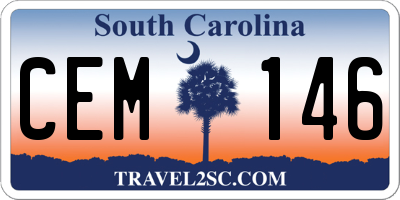 SC license plate CEM146
