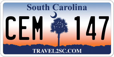 SC license plate CEM147