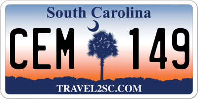 SC license plate CEM149