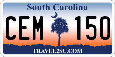 SC license plate CEM150