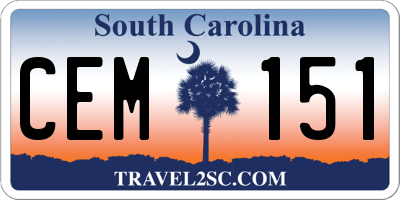 SC license plate CEM151