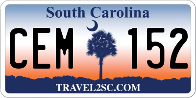 SC license plate CEM152