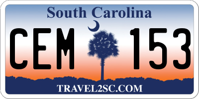SC license plate CEM153