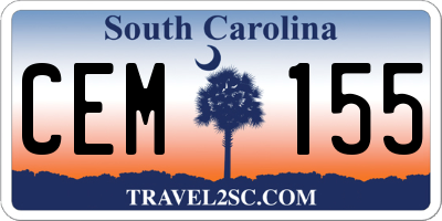 SC license plate CEM155