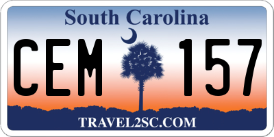 SC license plate CEM157
