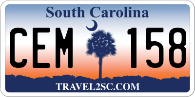 SC license plate CEM158