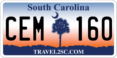 SC license plate CEM160