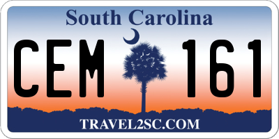 SC license plate CEM161