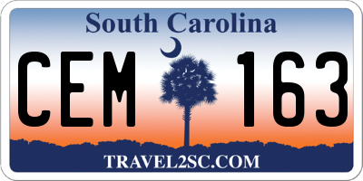 SC license plate CEM163