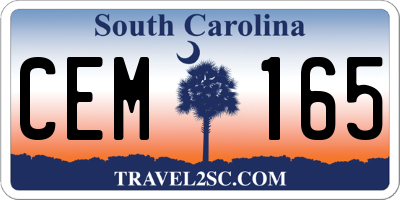 SC license plate CEM165