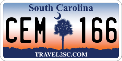 SC license plate CEM166