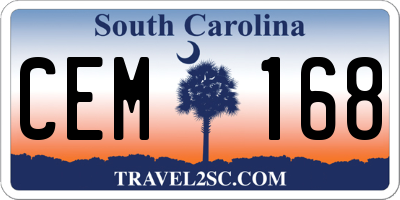 SC license plate CEM168