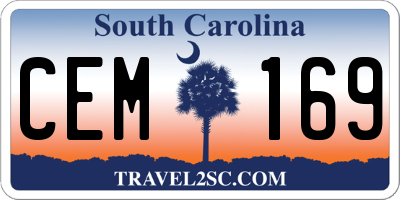 SC license plate CEM169