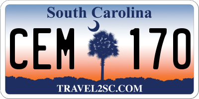 SC license plate CEM170