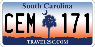 SC license plate CEM171