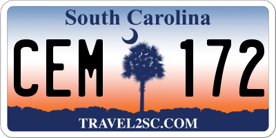 SC license plate CEM172