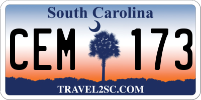 SC license plate CEM173