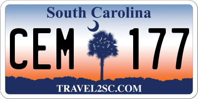 SC license plate CEM177