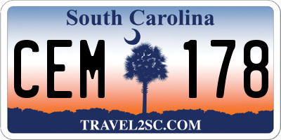 SC license plate CEM178