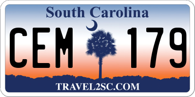 SC license plate CEM179