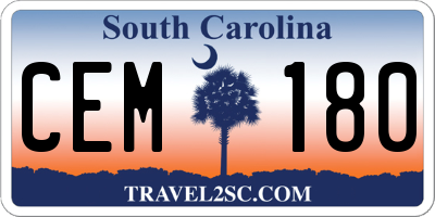 SC license plate CEM180