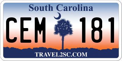 SC license plate CEM181