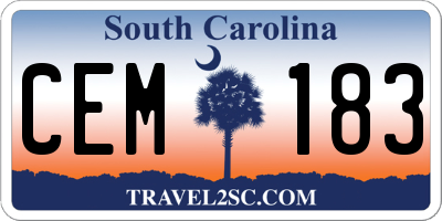 SC license plate CEM183
