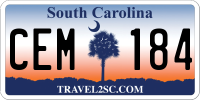 SC license plate CEM184